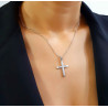 Λευκόχρυσος ανδρικός σταυρός 14 Καρατίων