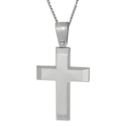 Λευκόχρυσος αντρικός σταυρός 14 Καρατίων