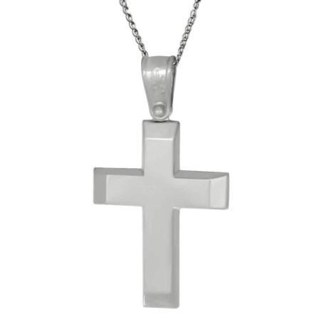 Λευκόχρυσος αντρικός σταυρός 14 Καρατίων