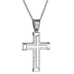 Λευκόχρυσος αντρικός σταυρός 14 Καρατίων