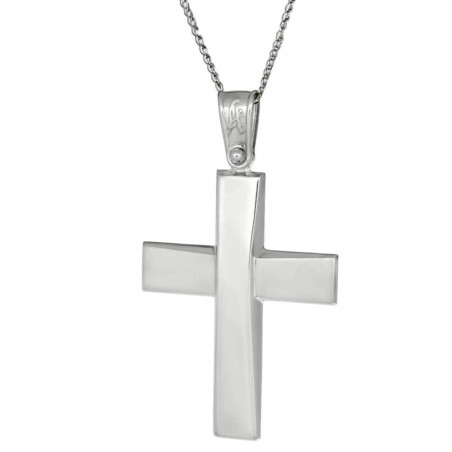 Λευκόχρυσος αντρικός σταυρός 14 Καρατίων
