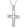 Λευκόχρυσος αντρικός σταυρός 14 Καρατίων