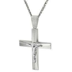 Λευκόχρυσος αντρικός σταυρός 14 Καρατίων