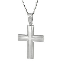 Λευκόχρυσος αντρικός σταυρός 14 Καρατίων