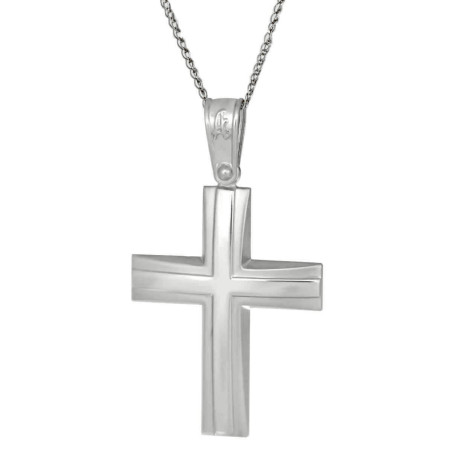 Λευκόχρυσος αντρικός σταυρός 14 Καρατίων
