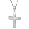 Λευκόχρυσος αντρικός σταυρός 14 Καρατίων