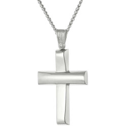Λευκόχρυσος αντρικός σταυρός 14 Καρατίων