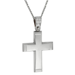Λευκόχρυσος αντρικός σταυρός 14 Καρατίων