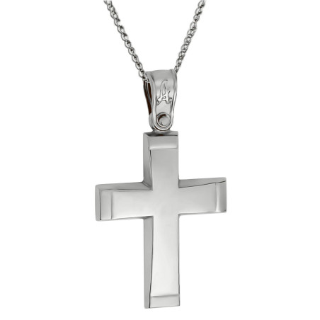 Λευκόχρυσος αντρικός σταυρός 14 Καρατίων