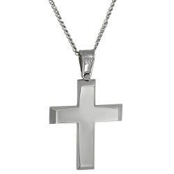 Λευκόχρυσος αντρικός σταυρός 14 Καρατίων