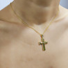 Χρυσός ανδρικός σταυρός με αλυσίδα 14 Καρατίων