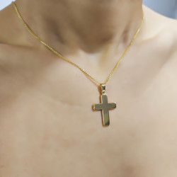 Χρυσός Ανδρικός σταυρός με αλυσίδα 14 Καρατίων