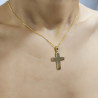 Χρυσός Ανδρικός σταυρός με αλυσίδα 14 Καρατίων