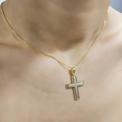 Χρυσός αντρικός σταυρός 14 Καρατίων