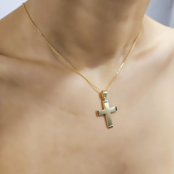 Χρυσός ανδρικός σταυρός με αλυσίδα 14 Καρατίων
