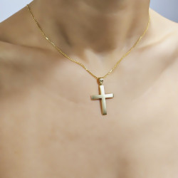 Χρυσός Ανδρικός σταυρός με αλυσίδα 14 Καρατίων