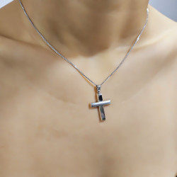 Λευκόχρυσος αντρικός σταυρός 14 Καρατίων