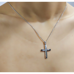 Λευκόχρυσος αντρικός σταυρός 14 Καρατίων