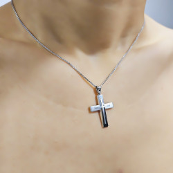 Λευκόχρυσος αντρικός σταυρός 14 Καρατίων