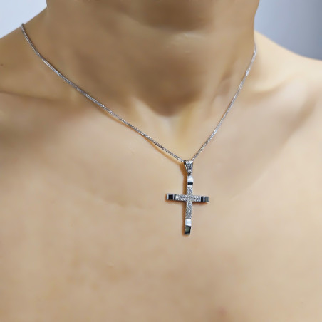 Λευκόχρυσος γυναικείος σταυρός 14 Καρατίων