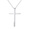 Λευκόχρυσος γυναικείος σταυρός με διαμάντια και αλυσίδα 18 Καρατίων