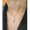 Χρυσός Ανδρικός σταυρός με αλυσίδα 14 Καρατίων