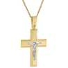 Χρυσός Ανδρικός σταυρός με αλυσίδα 14 Καρατίων