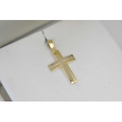 Χρυσός Ανδρικός σταυρός με αλυσίδα 14 Καρατίων