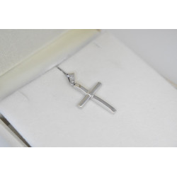 Λευκόχρυσος ανδρικός σταυρός 14 Καρατίων