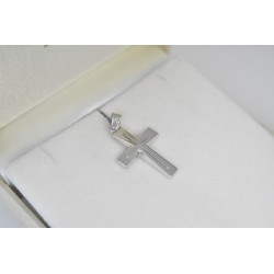 Λευκόχρυσος αντρικός σταυρός 14 Καρατίων