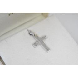 Λευκόχρυσος αντρικός σταυρός 14 Καρατίων