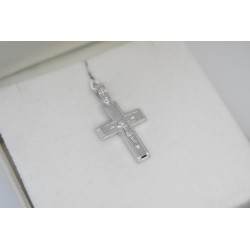 Λευκόχρυσος αντρικός σταυρός 14 Καρατίων