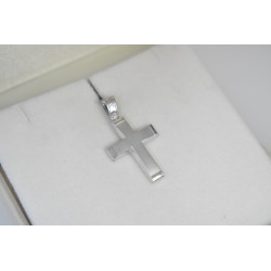 Λευκόχρυσος αντρικός σταυρός 14 Καρατίων