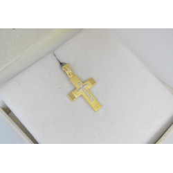 Χρυσός γυναικείος σταυρός με αλυσίδα 14 Καρατίων