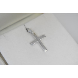 Λευκόχρυσος ανδρικός σταυρός 14 Καρατίων