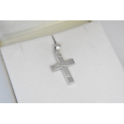 Λευκόχρυσος ανδρικός σταυρός 14 Καρατίων