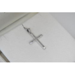 Λευκόχρυσος ανδρικός σταυρός 14 Καρατίων