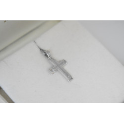Λευκόχρυσος αντρικός σταυρός 14 Καρατίων