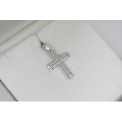 Λευκόχρυσος αντρικός σταυρός 14 Καρατίων