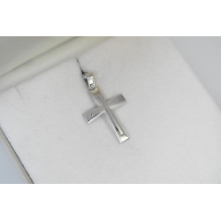 Λευκόχρυσος αντρικός σταυρός 14 Καρατίων