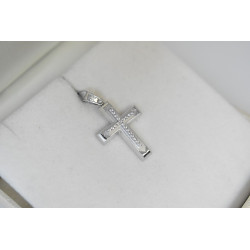 Λευκόχρυσος γυναικείος σταυρός 14 Καρατίων
