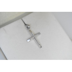 Λευκόχρυσος γυναικείος σταυρός 14 Καρατίων
