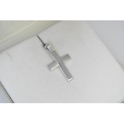 Λευκόχρυσος αντρικός σταυρός 14 Καρατίων