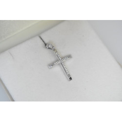 Λευκόχρυσος γυναικείος σταυρός 14 Καρατίων