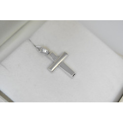 Λευκόχρυσος αντρικός σταυρός 14 Καρατίων