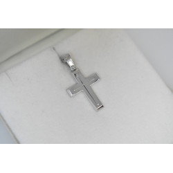 Λευκόχρυσος αντρικός σταυρός 14 Καρατίων