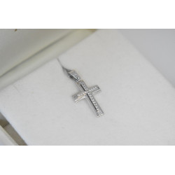 Λευκόχρυσος γυναικείος σταυρός 14 Καρατίων