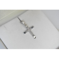 Λευκόχρυσος γυναικείος σταυρός 14 Καρατίων