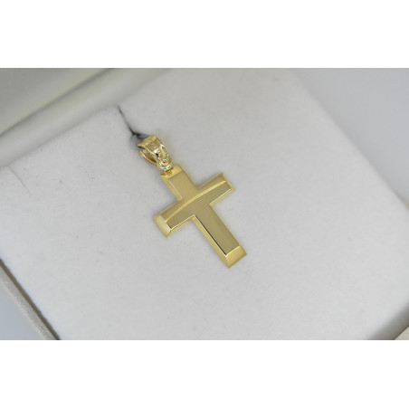 Χρυσός ανδρικός σταυρός με αλυσίδα 14 Καρατίων