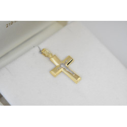 Χρυσός Ανδρικός σταυρός με αλυσίδα 14 Καρατίων